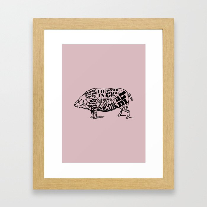 Pig Cuts Framed Art Print