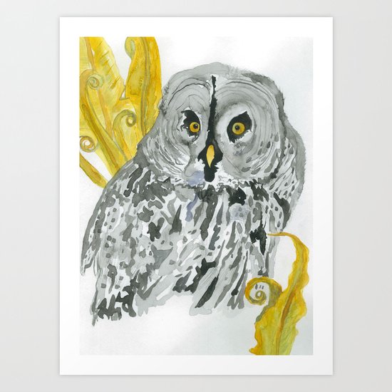 Twilight Guardian Harry Potter Owl Art Print