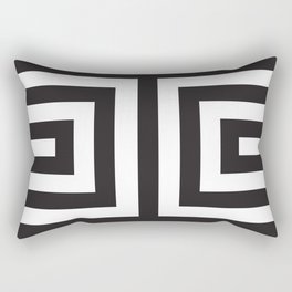 Black Greek Stripes Rectangular Pillow