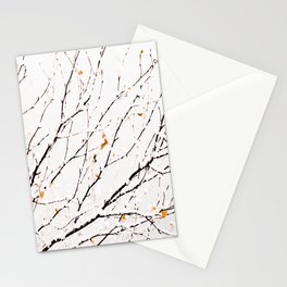 Snowy birch twigs and leaves #decor #society6 #buyart Stationery Card