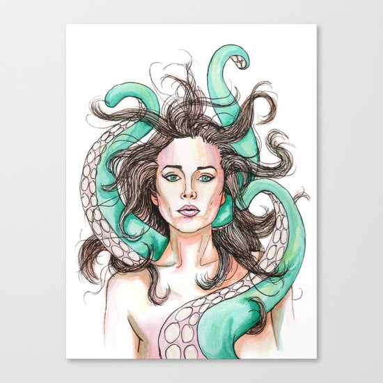 tentacle woman Canvas Print