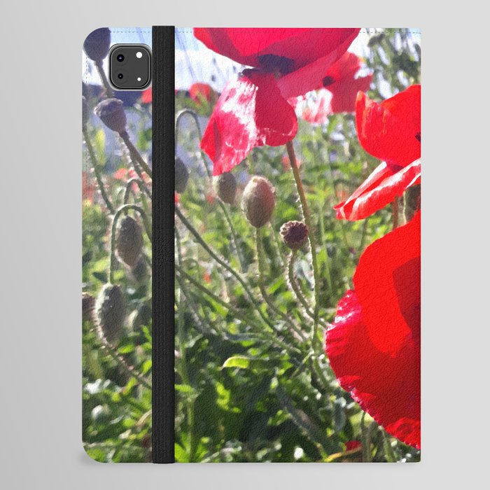 Suburbian summer blooming poppy field iPad Folio Case