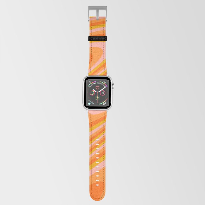 Retro 70s Swirl Pattern Orange Pink Apple Watch Band
