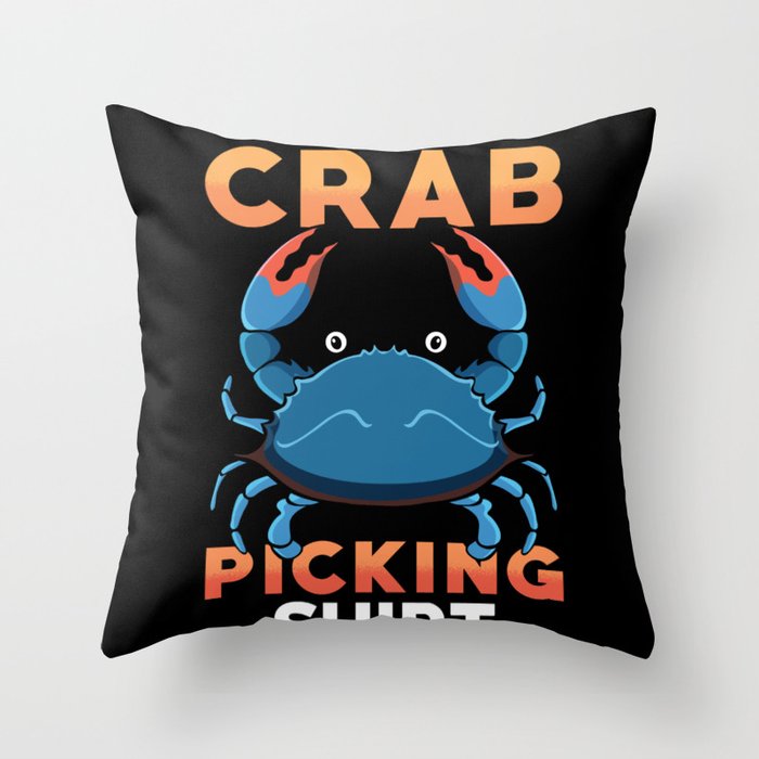 This Is My Crab Picking Shirt Throw Pillow