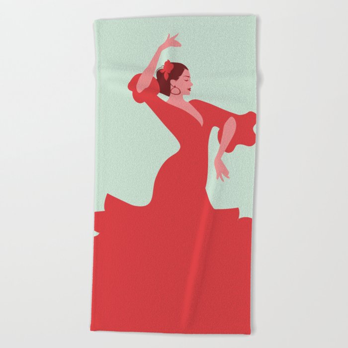 Spanish Flamenco Dancer I Beach Towel