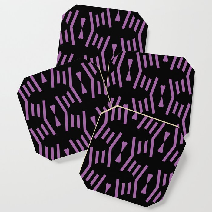 Black and Purple Vertical Stripe Chevron Pattern Pairs DE 2022 Popular Color Royal Pretender DE5999 Coaster