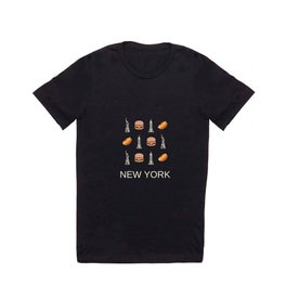 New York Retro Art Illustration Decor Vacations Modern Decor Boho Brown Chocolate Tones T Shirt