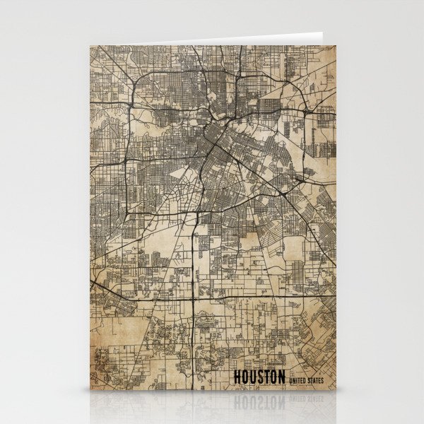 Houston us vintage map Stationery Cards