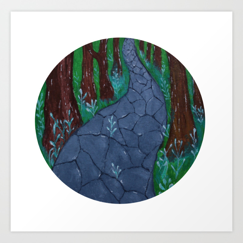 Forest Foliage Acrylic Nature Painting Art Print By