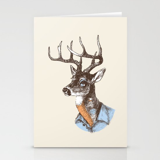 Lucienne the crying deer (with tattoos) Stationery Cards