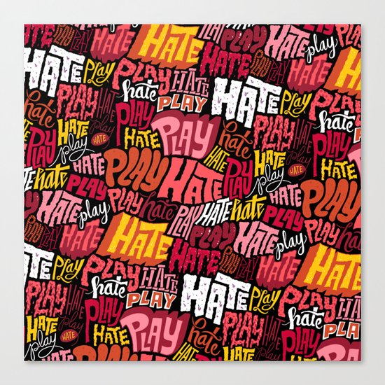 Play/Hate Pattern Canvas Print