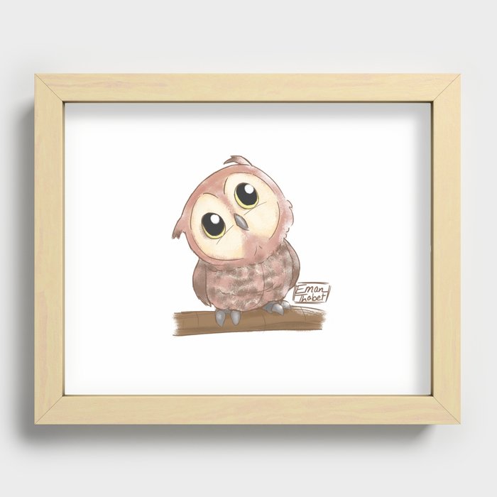 Baby owl Recessed Framed Print