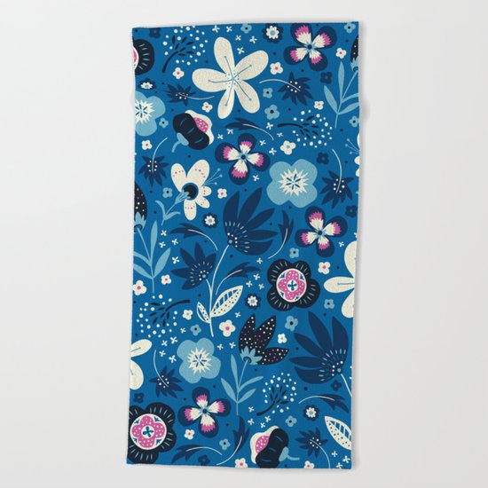 Blue Meadow Beach Towel