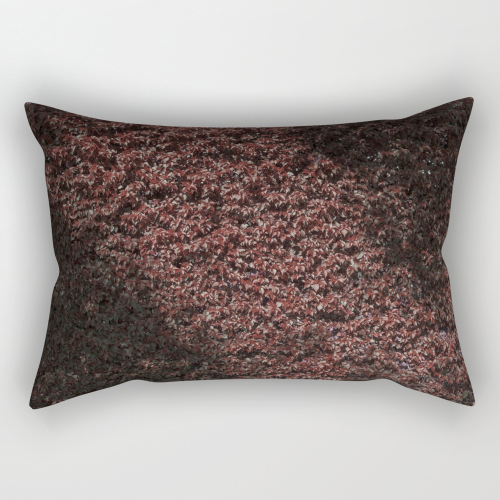 Autumn’S Red Hedge Rectangular Pillow by josemanuelerre