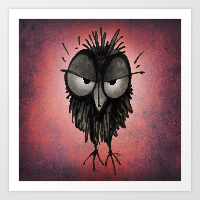 Grumpy Owl Art Print