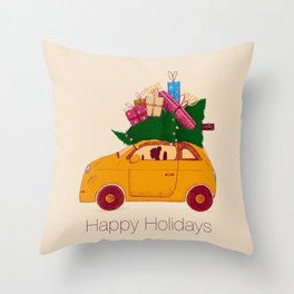 Happy Holidays - Christmas & Hanuka Throw Pillow