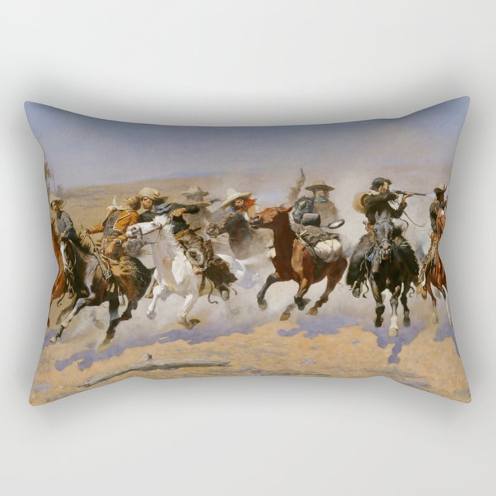 Frederic Remington Western Art “Dash For The Timber” Rectangular Pillow