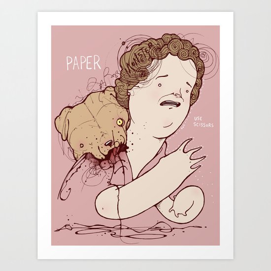 Cut along dotted line Art Print