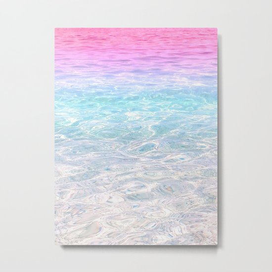 Pink and Blue Sea Metal Print