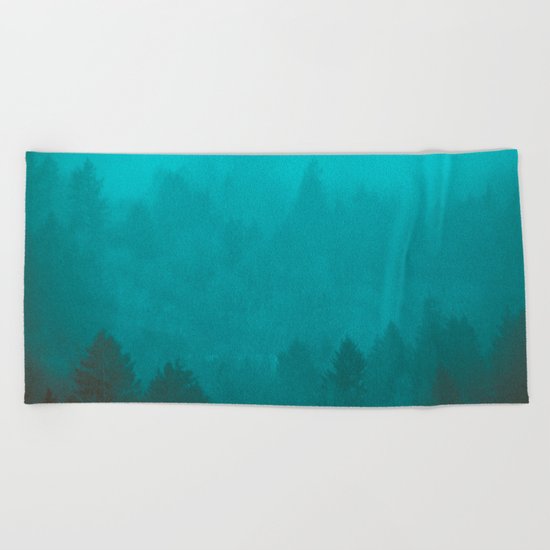 PNW Fog Forest Beach Towel