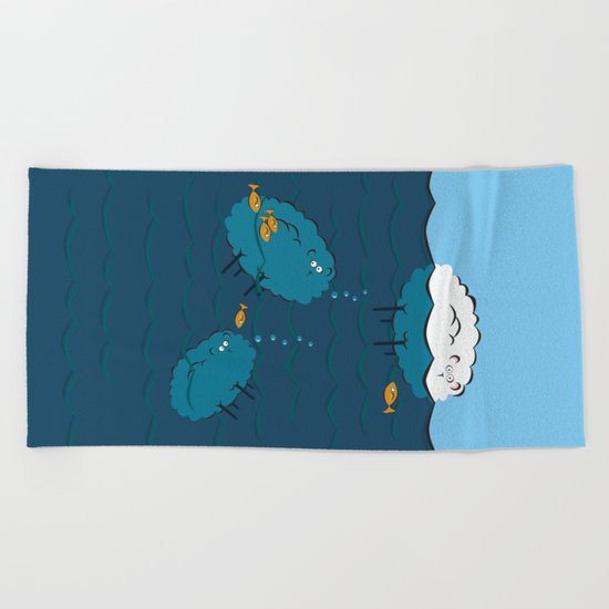 Sinking Sheep Beach Towel