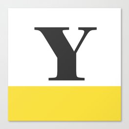 Monogram Letter Y-Pantone-Buttercup Canvas Print