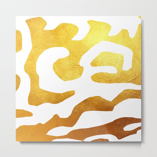 Golden Zebra Metal Print