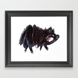 Plump Black Cat Framed Art Print
