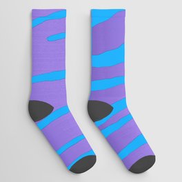Metallic Tiger Stripes Purple Blue Socks