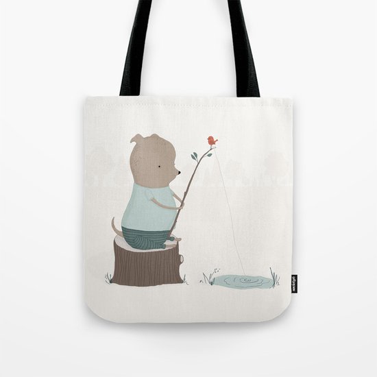 Oliver Goes Fishing Tote Bag