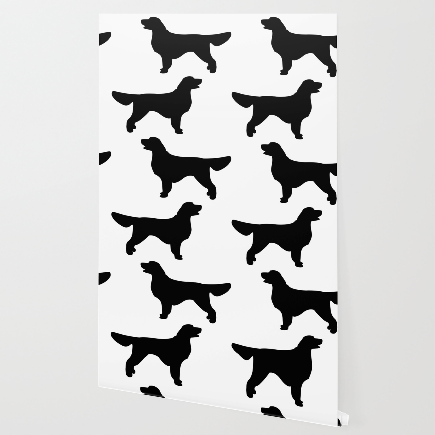 Golden Retriever Black Stencil Silhouettes Wallpaper By Xooxoo Society6