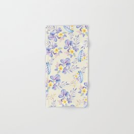 Lavender yellow purple watercolor modern floral Hand & Bath Towel