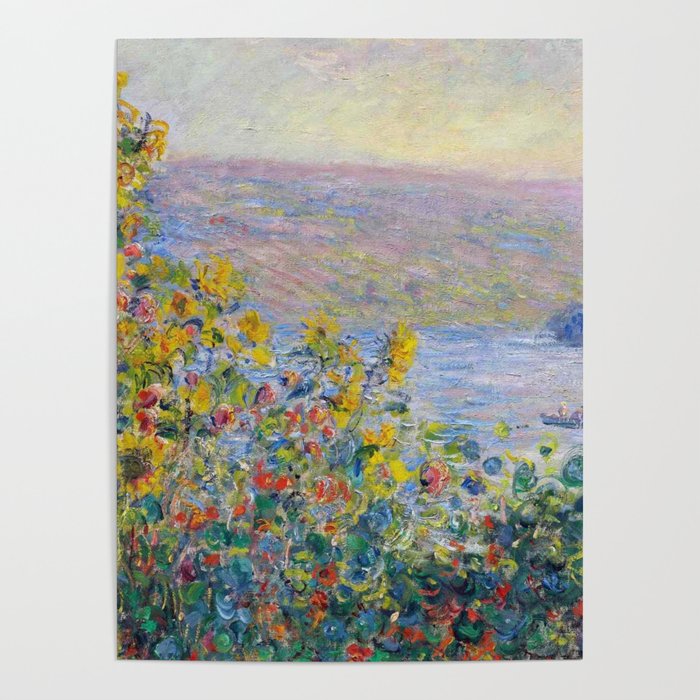 1881 Claude Monet Flower Beds At Vétheuil Poster