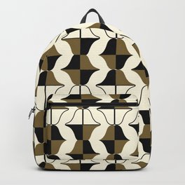 Whale Song Midcentury Modern Retro Arcs Abstract Gold Backpack