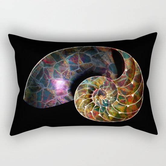 Fossilized Nautilus Shell Rectangular Pillow