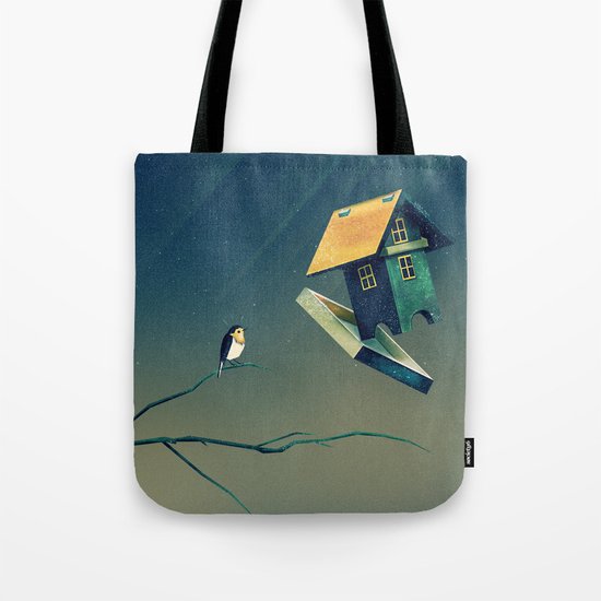 Flying Bird...house Tote Bag