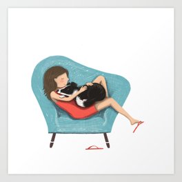 Pet cuddles Art Print