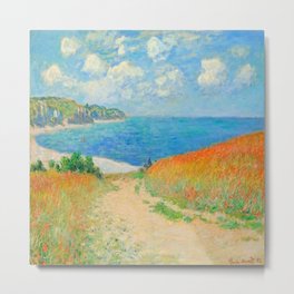 Claude Monet Path in the Wheat Fields at Pourville Metal Print | Nature, Claudemonethistory, Claudemonetartwork, Claudemonet, Claudemonetretro, Claude, Monetgarden, Monetwaterlilies, Monetclaude, Monetwheatfields 