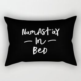 Namastay in Bed black and white contemporary minimalist namaste home room wall decor bedroom Rectangular Pillow