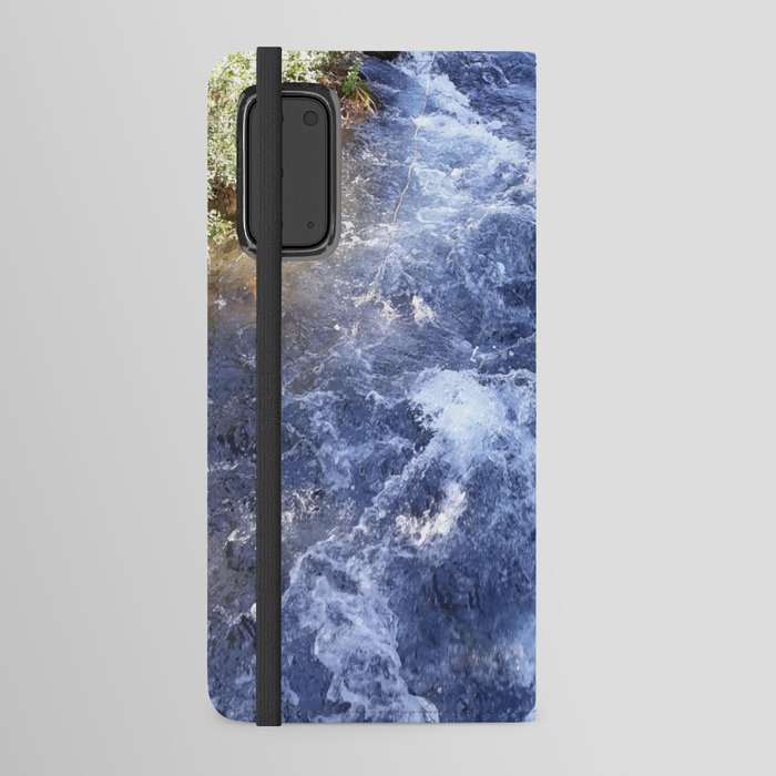 A flowing river,river, flow, water, turquoise, navy, blue, vegetation, paradise, island, summer, beach, adventure, foam, tropical, exotic, aqua, rain, xmas, holidays, Android Wallet Case