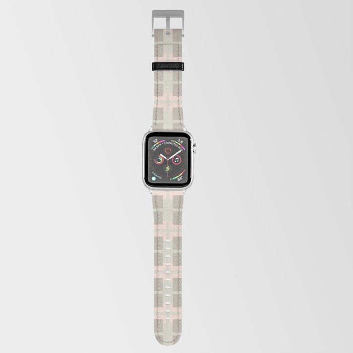 80s Mid Century Rectangles Gray Beige Apple Watch Band