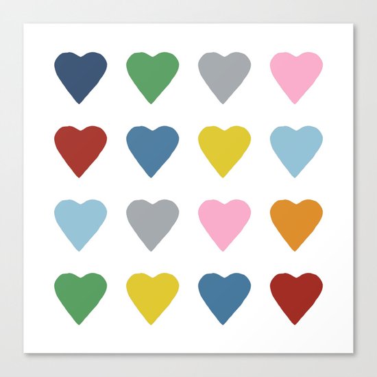 16 Hearts Canvas Print