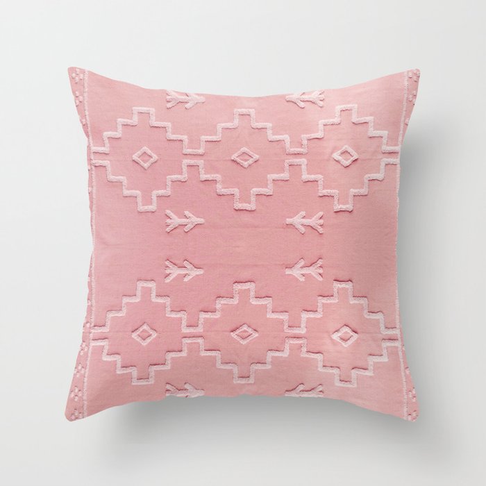 Pink Oriental Vintage Moroccan Carpet style Throw Pillow