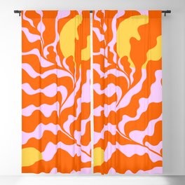 Matisse cut-outs - Pink & Orange Leaf on Sun Blackout Curtain
