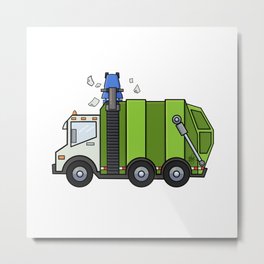 Recycle Truck Metal Print | Waste, Enviornment, Graphicdesign, Recycle, Pattern, Digital, Drawing, Kids, Recycling, Cute 