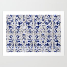 BLUE China Pattern Art Print