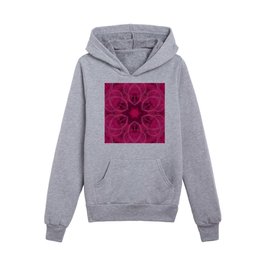 Kaleidoscope optical illusion mandala pattern  in viva magenta tones  study2 Kids Pullover Hoodies