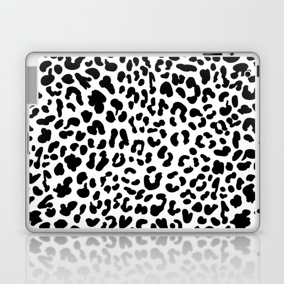 Black & White Leopard Skin Laptop & iPad Skin