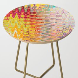 Bright Yellow Psychedelic Abstract Pattern Side Table