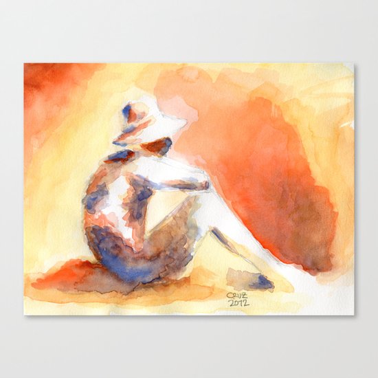 SUNSET AQUARELLE Canvas Print